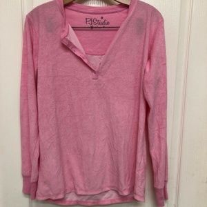 PJStudio PINK Sleepwear Soft winter top long sleev